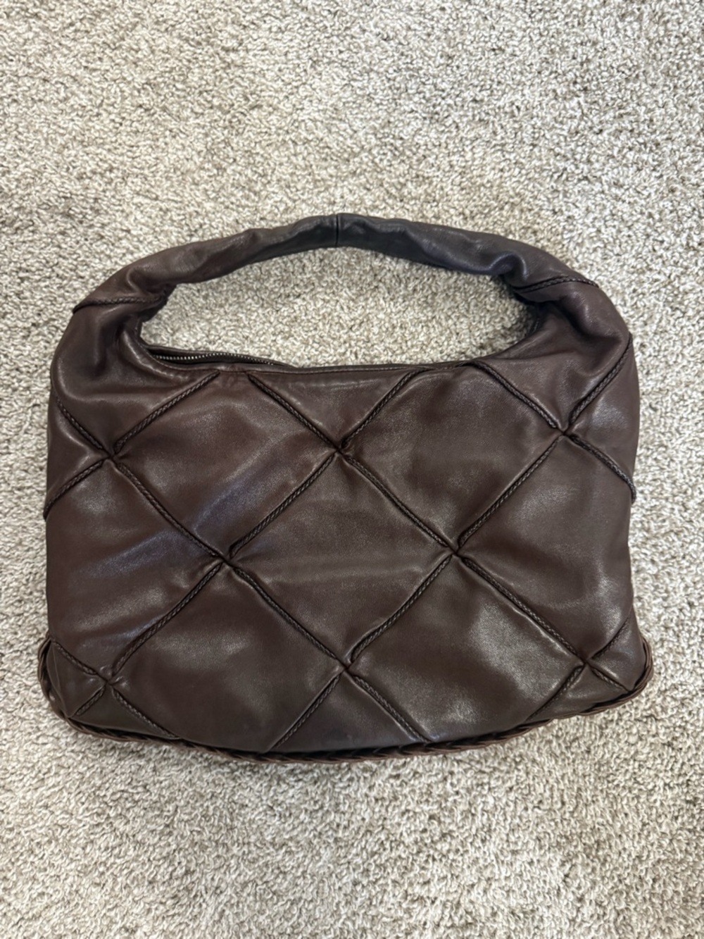Bottega Veneta Brown Quilted Leather Shoulder Bag